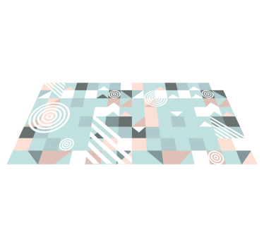 Nordiska geometriska pastellfärger vinylmatta - Tenstickers