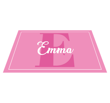 Delikat rosa flicka med namn personlig vinyl matta - Tenstickers