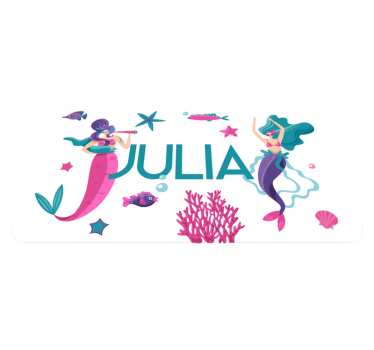 Sjöjungfruäventyr med namn Andra Vinylmattor - Tenstickers