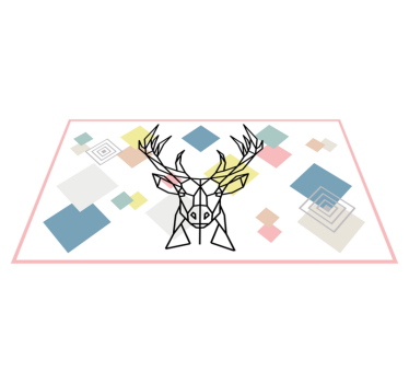 Origami svensexa Vinylmatta geometrisk - Tenstickers