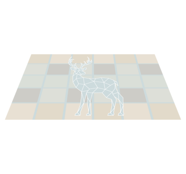 Geometrisk hjorttryck nordisk vinylmatta - Tenstickers