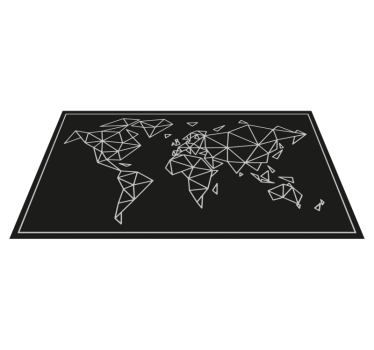 Geometrisk illustration Vinylmatta Världskarta - Tenstickers