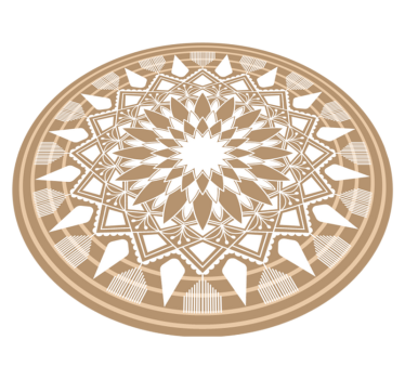 Naturlig stor mandala cirkulär mandala matta - Tenstickers