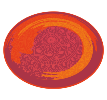 Orange brinnande mandala matta - Tenstickers