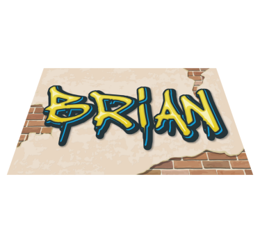 Graffity och tegelstruktur personlig vinylmatta - Tenstickers