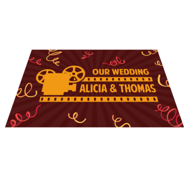 Hollywood bröllop personlig vinyl matta - Tenstickers