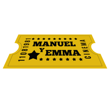 Retro biljettbio personlig vinylmatta - Tenstickers