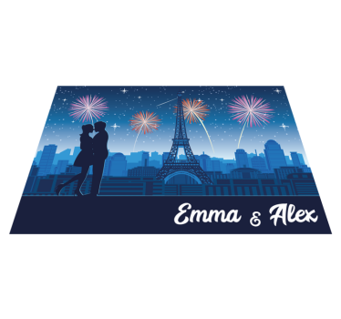 Parisisk romantik Vinylmatta namn - Tenstickers