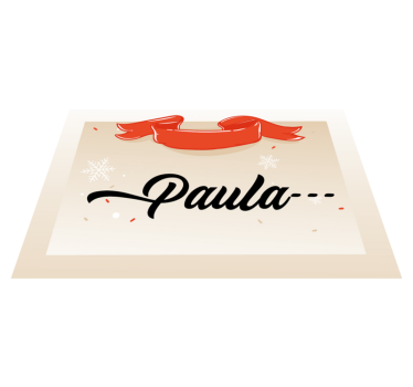 Beige design anpassat namn Vinylmatta Jul - Tenstickers