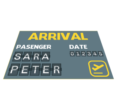 Ankomstflygbiljett Vinylmatta namn - Tenstickers
