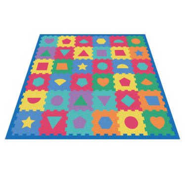 Geometrisk gummi imitation baby matta - Tenstickers