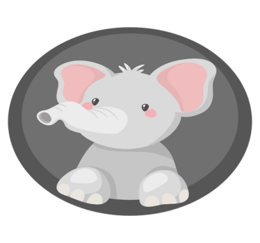 Nordisk grå elefant baby matta - Tenstickers