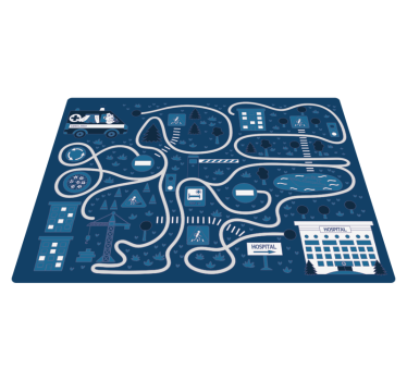 Nordisk blå väg baby matta - Tenstickers