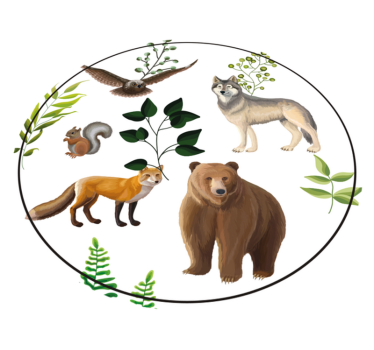 Flera djur design djurmatta - Tenstickers