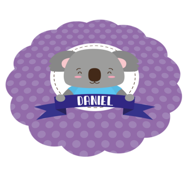 Söt koala med namn Vinylmatta daghem - Tenstickers
