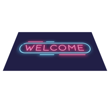 Välkommen neon design entré matta - Tenstickers