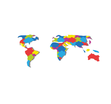 Färgglad global design Vinylmatta Världskarta - Tenstickers