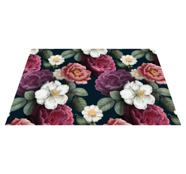 Vita och röda rosor blommamatta - Tenstickers