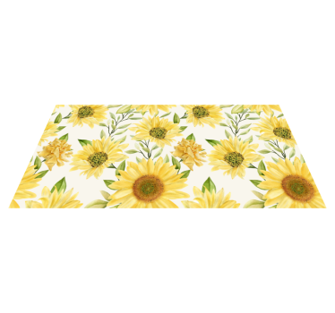 Solros vit bakgrund blommamatta - Tenstickers