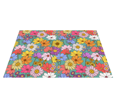En massa olika blommor matta - Tenstickers