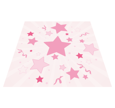 Stora rosa stjärnor fyrkantig matta - Tenstickers