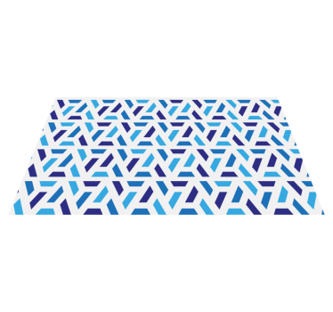 Blåmönstrade former Vinylmatta geometrisk - Tenstickers