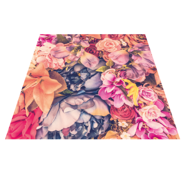 Färgglada blommor matta - Tenstickers