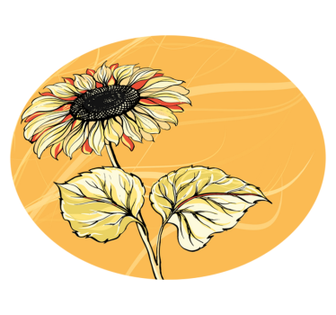 Ljus solrosblomma Vinylmatta blommor och växter - Tenstickers
