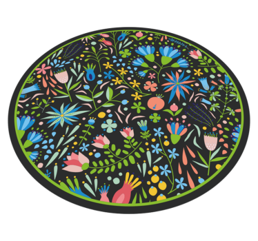 Levande botaniskt tryck Vinylmatta blommor och växter - Tenstickers
