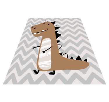 Dinosaurie med tänder djurmatta - Tenstickers