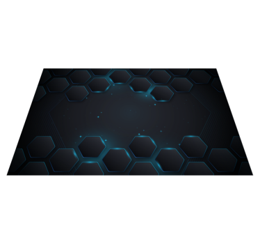 Blå hexagonal layout Vinylmatta geometrisk - Tenstickers