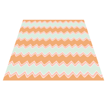 Beige och blått sicksackmönster Vinylmatta geometrisk - Tenstickers