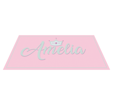 Rosa prinsessa namn barn vinyl matta - Tenstickers