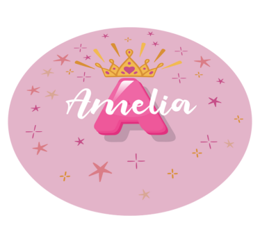 Rosa prinsessa initiala barn vinyl matta - Tenstickers