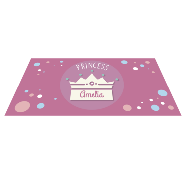 Prinsess kronkonst Vinylmatta namn - Tenstickers
