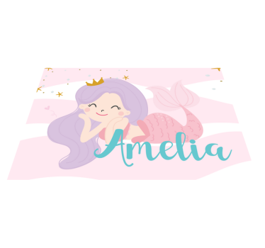 Sjöjungfru prinsessa namn barn vinyl matta - Tenstickers