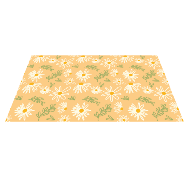 Målade vackra prästkragar mönster blomma matta - Tenstickers