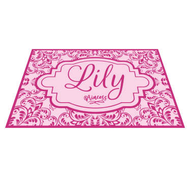 Prinsessblommig design Vinylmatta namn - Tenstickers