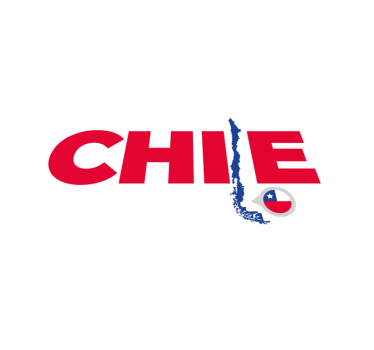 Chile på karta med text vinyl kartmatta - Tenstickers