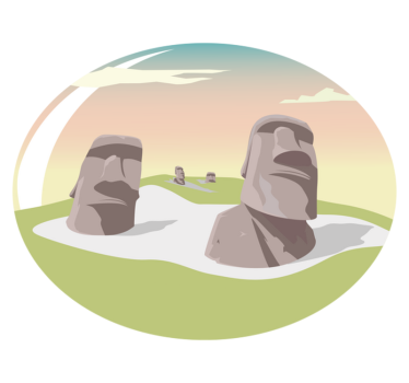 Chile påskön med sten natur matta - Tenstickers