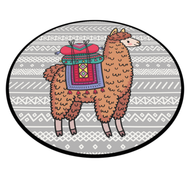 Lama med dekorationer djurmatta - Tenstickers