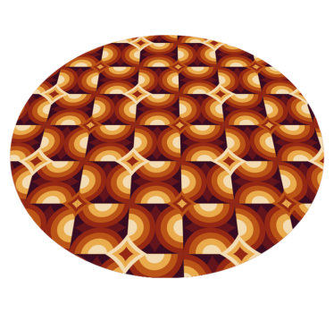 Geometriska retrocirkler retro matta - Tenstickers