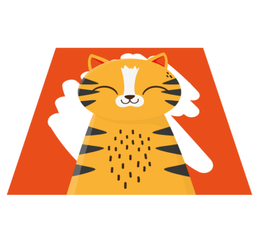 Orange katt med svarta ränder sovrumsmatta - Tenstickers