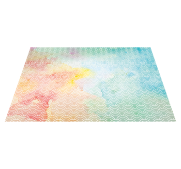 Pastellvågmotiv Vinylmatta geometrisk - Tenstickers