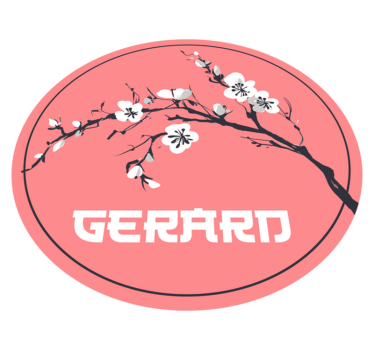 Sakura japanska blommor med namn personlig vinyl matta - Tenstickers