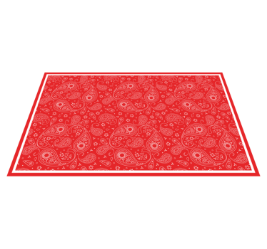 Röd paisley mönster Vinylmatta Världskarta - Tenstickers