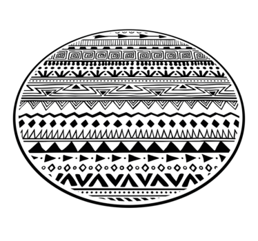 Svart och vitt boho mönster sovrum matta - Tenstickers