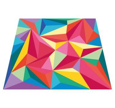 Livliga färgglada element Vinylmatta geometrisk - Tenstickers