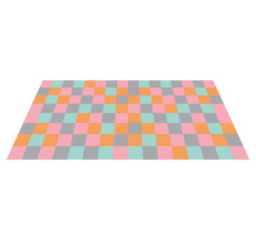 Färgglatt schackbräde Vinylmatta geometrisk - Tenstickers