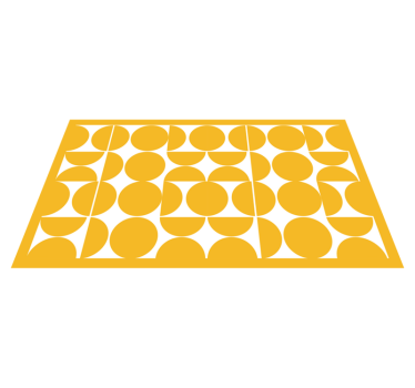 Gult cirkelmönster Vinylmatta geometrisk - Tenstickers
